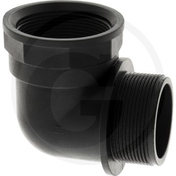 Bocht 90°, IG 2" x AG 2", PP, 90°, 2" x 2"