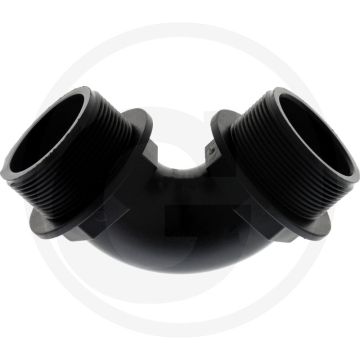 Bogen 90°, 2 x AG 2", PP, Ø89mm.