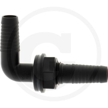 Verschraubung 90°, 2 x Ø 15mm (mit Überwurfmutter 1/2")