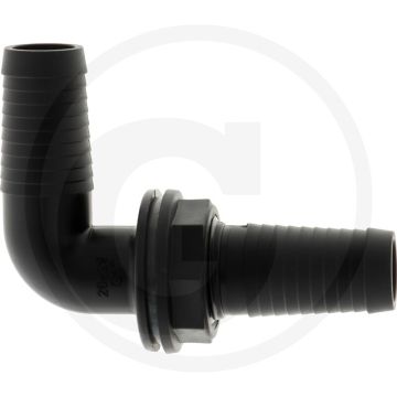 Verschraubung 90°, 2 x Ø 26mm (mit Überwurfmutter 1")