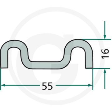 Bodemlijst 1800mm M-profiel recht