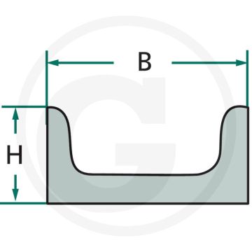 Bodemlijst U-profiel H: 30 x B: 60, gebogen, 640 mm