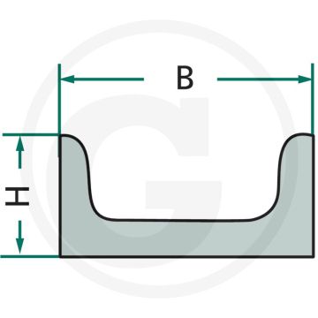 Bodemlijst U-profiel H: 25 x B: 50, L: 1520 mm, Ø 11 mm, gatafstand 980 mm