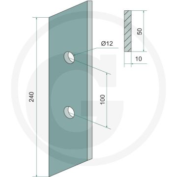 Schroeftand 240x50x10mm