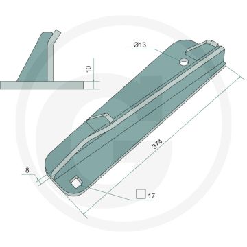 Streuflügel links - VS 1604, L374mm, Ø13mm