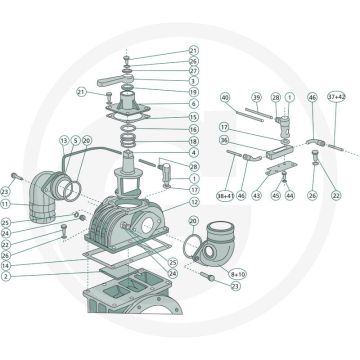 Jurop Verdeler - Compressorkop PN 5800, PN 8400, PN 10600