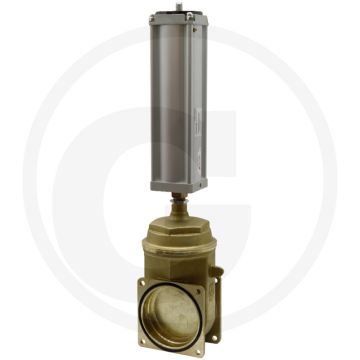 MZ Mestafsluiter Art.0050/0580, 6" Schuifafsluiter wigvormig, Pneumatisch enkelwerkend