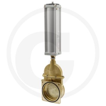 MZ Mestafsluiter Art.0072/0580, 4", Schuifafsluiter wigvormig, Pneumatisch enkelwerkend.