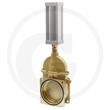 MZ Mestafsluiter Art.0074/0570, 8" - Schuifafsluiter, Pneumatisch, Flens → flens, NW 8"