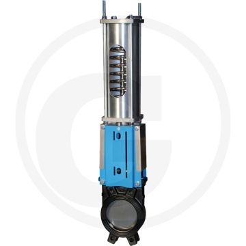 Watergates Mestafsluiter DN150, PN10 (Pneumatisch enkelwerkend)
