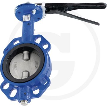 Vlinderklep DN65 PN10 RVS 316 - 44mm inbouwlengte