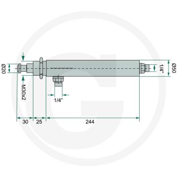 Doppelwirkender Zylinder 5'' verzinkt - Slag: 120