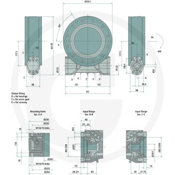 MZ Draaikoppeling 8'' met hydrauliekmotor - Max. draaimoment: 9.100 Nm