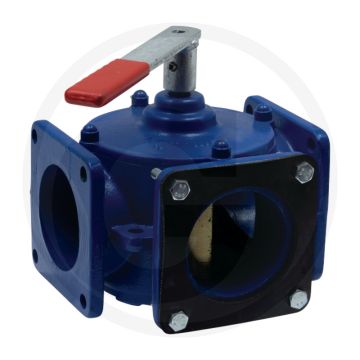 Driewegkraan DN 108 met hendel - 4" - 4 bar