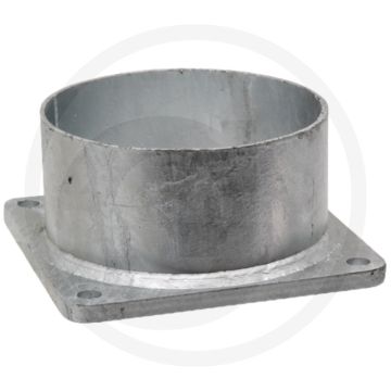 Flenssteun voor aanzuigtrechter 6", verzinkt, steunhoogte 75 mm
