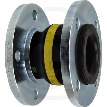 Rubber compensator DN80, 160x200 mm, 130 mm G, 16 bar.