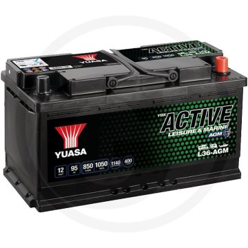 Yuasa Accu 95Ah 850EN 353x175x190mm 12V Ca VRLA Ontgassing - Caravans & Campers