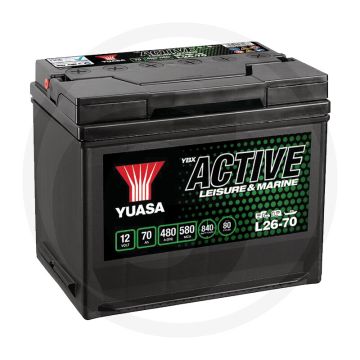 Yuasa Accu 70Ah 480EN 260x174x225mm 12V Ca/Ca 4A - Caravans & Campers