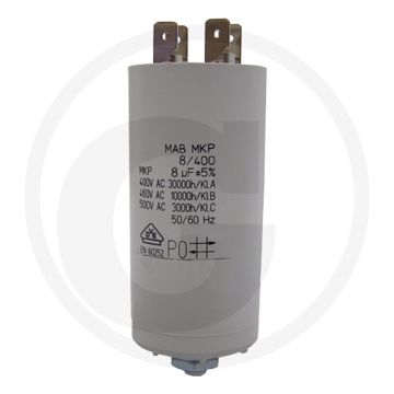 Condensator 8 µF, vlakstekkeraansluiting