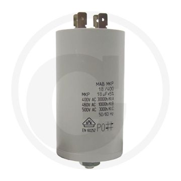 Condensator 18 µF met vlakstekkeraansluiting