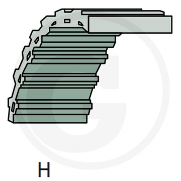 By PIX Dubbele getande riem (Type H, 1600-DS8M-20)