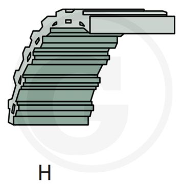 By PIX Dubbele getande riem (Type H, 2000-DS8M-20)