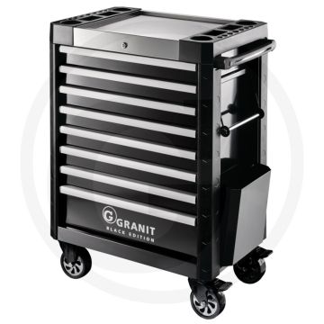 BLACK EDITION Gereedschapswagen Dynamic - 8 schuiflades, RVS werkblad