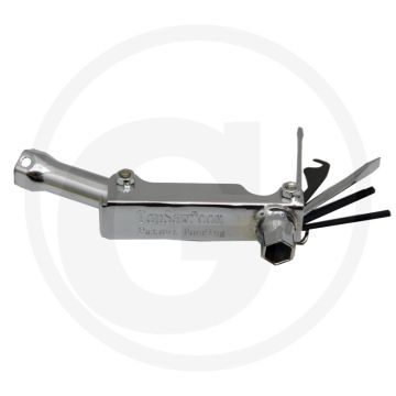 Multi-tool voor kettingzagen met diverse schroevendraaiers, Torx-schroevendraaier en bougiesleutel