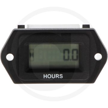 GDI ingeb. bedrijfsurenteller AC/DC - LED voltmeter, resettable timer, 2-gaats bevestiging