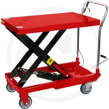Heftafel 136kg, 700x450mm blad, 100mm Ø-wielen, 790x455x240mm, Polyurethaan stuurwiel