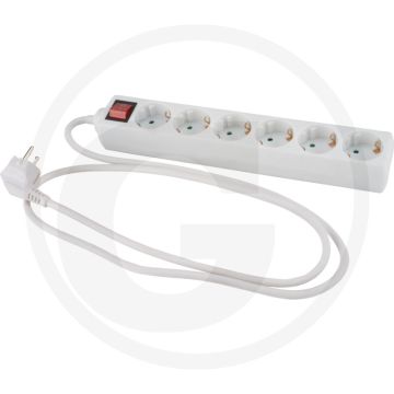 AS Schwabe 6-voudige verdeeldoos zonder schakelaar - 1,40 m kabel, 3 x 1,5 mm²