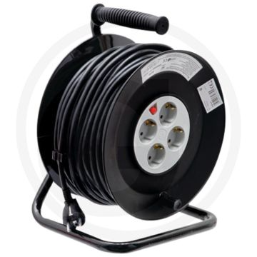 Kabelhaspel 50m Kunststof 16A 230V IP20 Ø230mm - Werkplaatsuitrusting