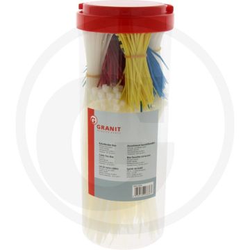 Assortiment kabelbinders 500x100mm Rood, geel, groen, blauw, naturel