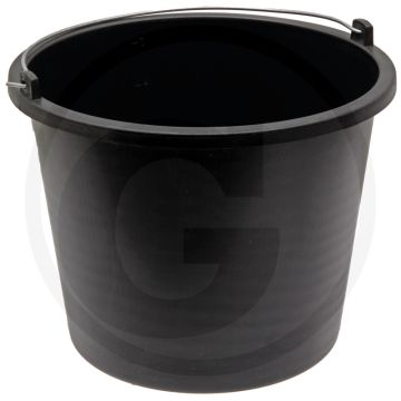 Emmer 5L, Ø 240mm, H 200mm. Kunststof, zwart, met verzinkte beugel.
