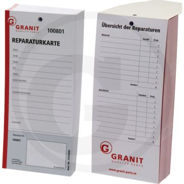 Reparatiekaarten 200 stuks 210 x 100 mm