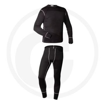 Set thermo-onderkleding M maat zwart katoen/nylon 170 g/m²