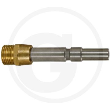 Lange insteekkoppeling M22 x 1,5 buitendraad, 400 bar - RVS/messing