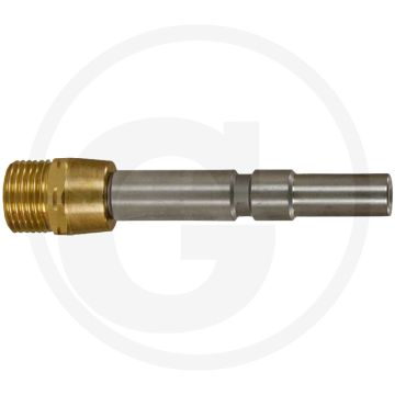 Lange insteekkoppeling M21 x 1,5 buitendraad - 250 bar - RVS/messing - Temp. max. 150°C