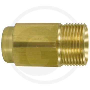 Slangadapter Messing 1/4" binnendraad M22 x 1,5 buitendraad 40mm