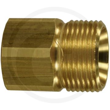 Tegennippel Messing M22 x 1,5 - 29mm - 400 bar
