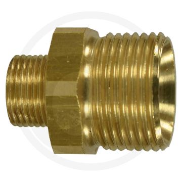 Tegennippel Messing M22 x 1,5 buitendraad 400 bar