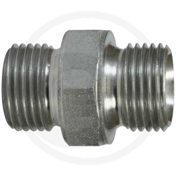 Dubbele nippel 1/2" buitendraad, 38mm lengte, 500 bar - Verzinkt staal