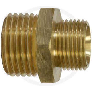 Dubbele nippel Messing 1/2" & 3/4" 250 bar.