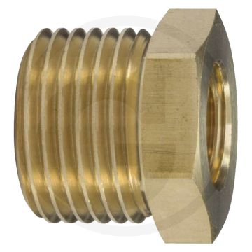 Verloopsokken Messing 1/2" buitendraad, 1/4" binnendraad.