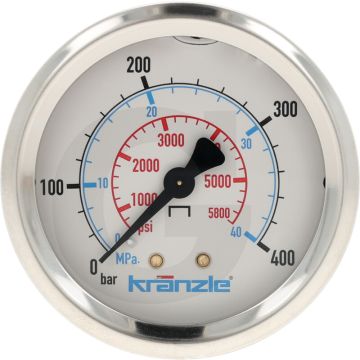 Kränzle Manometer 63mm, 0-400 bar Drukbereik