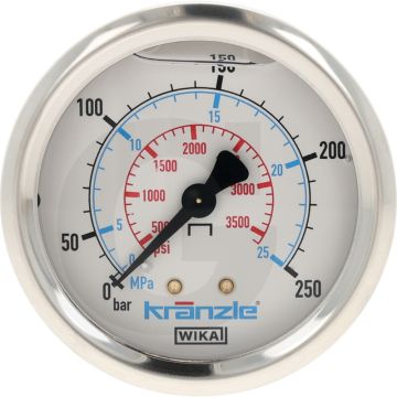 Kränzle Manometer 63mm, 0-250 bar Drukbereik