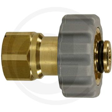 Handkoppeling M21 x 1,5 binnendraad 1/4" IG - Messing/kunststof - 150°C - Voor bodemreiniger