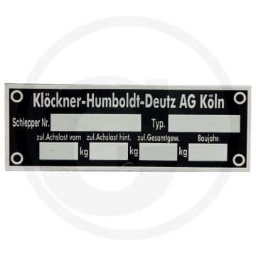 Typeplaatje Deutz Trekker: diverse trekkertypen