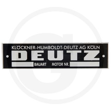 Typeplaatje Deutz Motor
