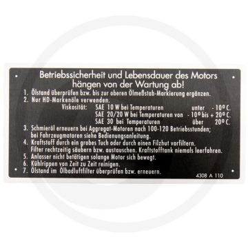 Typeplaatje - 104 x 52 mm, D 25, D 30, D 40, D 50, 2505...
